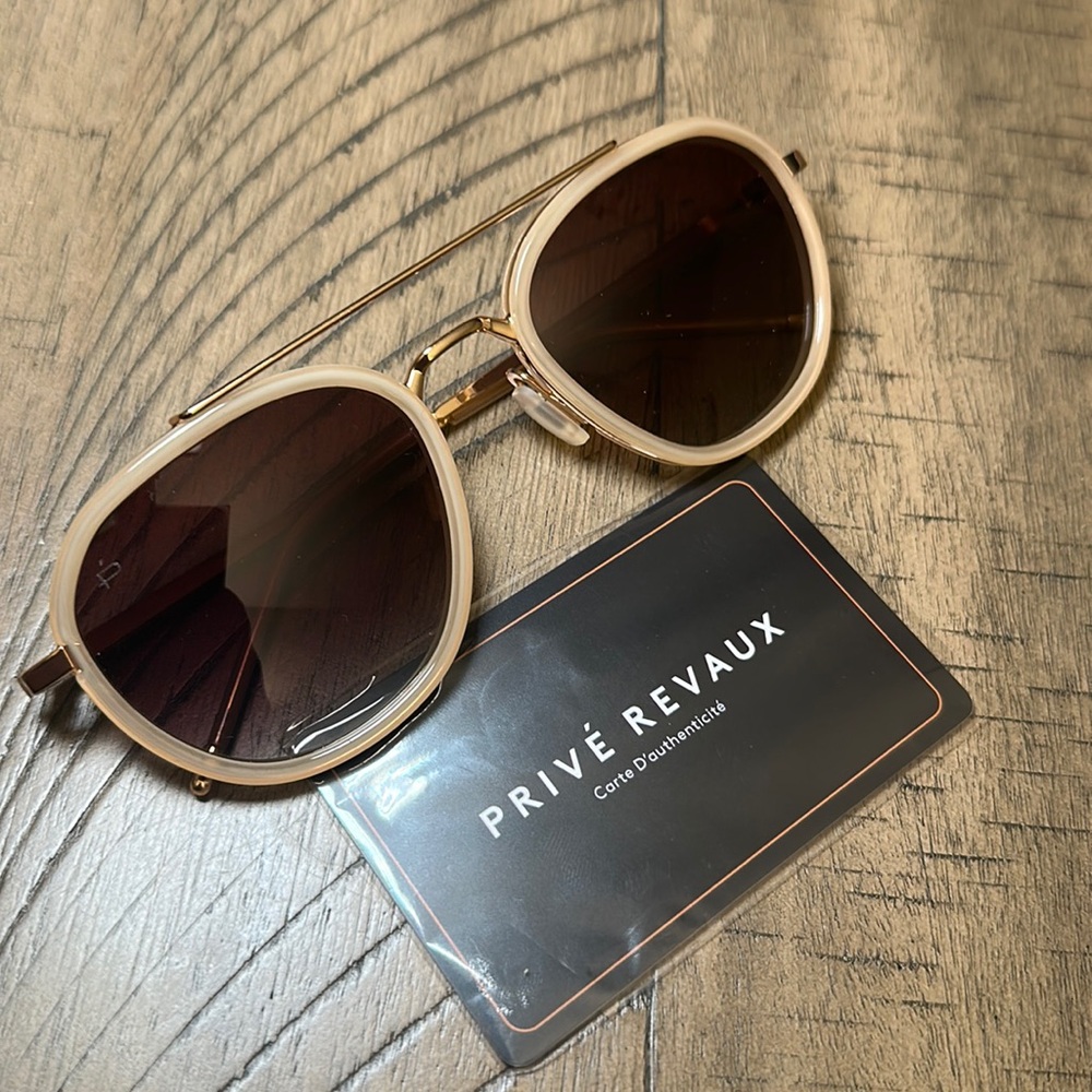 Tan and Gold Aviator sunglasses